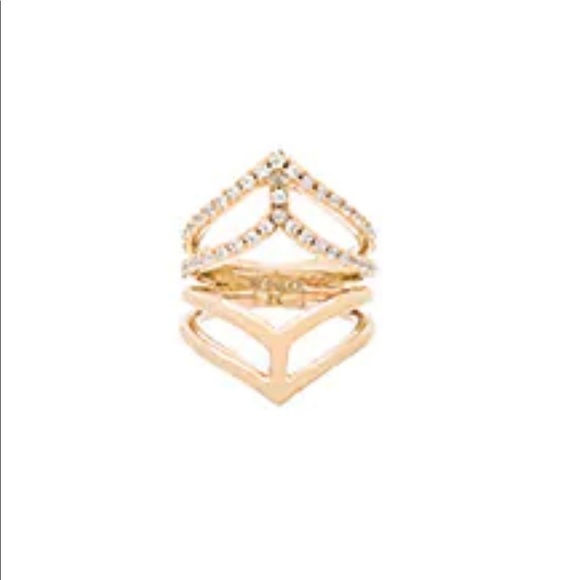 Wanderlust + Co Geo Armour XL Crystal Ring in Gold - Picture 1 of 6